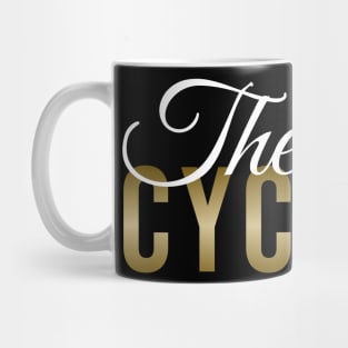 The CYCLIST (DARK BG) | Minimal Text Aesthetic Streetwear Unisex Design for Fitness/Athletes/Cyclists | Shirt, Hoodie, Coffee Mug, Mug, Apparel, Sticker, Gift, Pins, Totes, Magnets, Pillows Mug